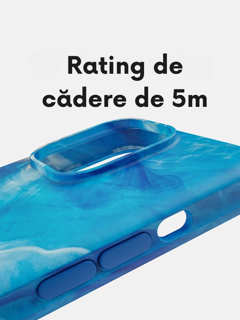 Husa Originala Bodyguardz Carve Marble Magsafe pentru Iphone 15 Pro -Albastru cu Alb - 1 | YEO